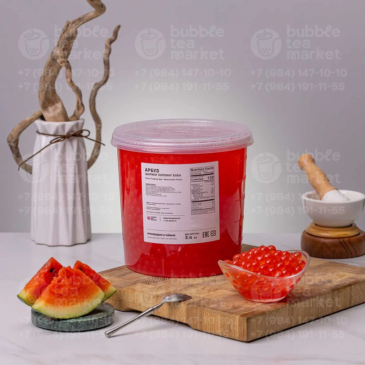 Джус боллы "Поппинг боба" - Арбуз (банка 3,4 кг)